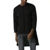 Hip Hop Longline Tshirt Mężczyzna Marka Z Długim Rękawem Crew Neck Koszulki Homme Harajuku Casual Swag Streetwear Camisetas Hombre 210522