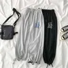 Houzhou Koreański Styl Joggers Kobiety Spring Druku Spodnie Dresowe Wysokiej Talii Jogging Femme Fashion Sports Spodnie Casual Pot 211115