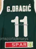 # 11 Goran Dragic Slovenië Eurobasket 2011 Trikot Camiseta Topkwaliteit basketbal jersey gestikt Custom Any Number Name