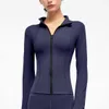 Sports Coat Women039s Jacket Fitness Yoga Outfits Elastic Slim Fit Zipper Outdoor Running Sweater Stand Collar Long Sleeve Top3947158