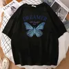 Ice Green Butterfly Printing Men T-shirts Casual O-Neck Tees Hip Hop Oversize T Shirts Harajuku Round Neck Tshirts Male Y220214