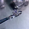Klaster Pierścionki Snowflake Srebrny Dla Kobiet Kubiczny Cyrkonia1 Diamant Pierścionek Zaręczynowy Ślubny Drop 1645