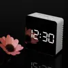 Relojes de pared Reloj LED multifuncional Reloj moderno Diseño breve 3D DIY Electrónico Espejo grande Mesa Alarma Oficina Habitación para niños