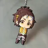 20st Anime Figure Attack på Titan Key Chain 3D Double Side PVC Keyring Wings of Liberty KeyChain for Bags Kids Keys Holder Trinke9917377