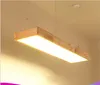 Natuurlijke houten plafond kroonluchter rechthoekige hanglamp eetkamer opknoping licht kantoor opgeschort verlichtingsarmaturen