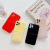 Liquid Silicone Cases Card Pocket for iphone 12 pro max mini 11 Colorfull Cell Phone Case Anti-fall Protective Cover 10 Colors