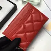 أعلى جودة العلامة التجارية مصمم بطاقة الائتمان حامل C Calfskin Caviar Geneine Leather Womene Wallet Coin Holders Pocket Pocket P227S