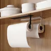 Kitchen Self-adhesive Accessories Under Cabinet Paper Roll Rack Towel Holder Tissue Hanger Storage For Bathroom Toilet 210720