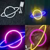 LED Planet Neon Sign USB Strip Holiday Lighting Christmas Home Room Party Decorative Wall Night Lights for Kid Gift