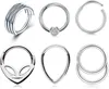 Segment Nose Hoop Mixed Styles Stainless Steel Clicker Septum Ring Cartilage Helix Daith Piercing