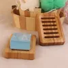 Household Soap Boxes Bamboo Square Soaps Holders Drainage Bathroom Storage Supplies 5 2zz Q2