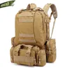 Tactical Backpack 4 in 1 Military Bags Army Rucksack Molle Outdoor Sport Bag Men Camping Hiking Upgrade 900D Camouflage Backpack Q0721