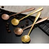 Gold Plant Flower coffee Spoon Stainless steel Cocktail Stirring dessert Ice Cream Spoons Home Bar Flatware will and sandy gift