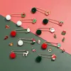 Pins, broches 17 styles Kerst Pompom Pin Santa Snowman Sock Elk Bells Tree Xmas Sieraden Happy Year Gift for Kids Friends