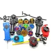 2020 Klar Stock 12st Beyblade Burst + 6PCS Launcher + 2PCS Handle Bar + 1PCS Röd Beystadium Spinning Top AS Barn X0528