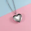 Pendentif Colliers Mode Coréenne Romantique Coeur Po Cadre Pour Femmes Cadeaux Peut Être Ouvert En Acier Inoxydable Promise Amour Souvenir Bijoux