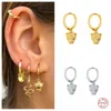 Aide 925 Sterling Silver Leopard Head Gold Hoop Earrings For Women Cool Animal Charms Small Circle Huggie Earring Punk Jewelry