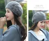 Nouveau produit plus velours chaud lapin laine chapeau automne femmes doux et mignon perle béret chapeau GC498