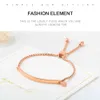 FATE LOVE Simple Fashion Jewelry Beautiful Adjustable Girl Women ID Bracelets Bangles Rose Gold Color GS929