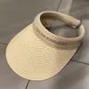 sun straw hat duck tongue hollow top female spring and summer beach vacation sunscreen sunshade topless headband