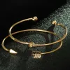 Mode knut och pilar guldpläterad armband för kvinnor Party Flera lager Armband Enkel Bangle Femme Boho Smycken Partihandel Q0719