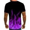 メンズサマーTシャツファッショングラフィックティーカジュアルTシャツメン3Dトップ炎印刷アジアサイズM-3XL 4 Colors308M