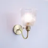 Japan Style LED Wall Light Crystal Flower Lampshade Copper Nordic Wandlamp With Switch For Bedroom Mirror Lights Applique Murale Lamp