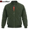 Magcomsen invierno espeso bomber chaqueta hombres piloto abrigo casual varsity moda béisbol boca ropa exterior acolchado ejército militar 211126