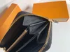 Luksusowy projektant Zipper Monety Bag Unisex Business Portfele Kobiety Hands Bag Man Man Formal Portfel Modna Klasyczna czarna torebka Wysoka jakość 258a