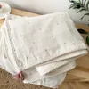 Född baby swaddling filtar 6 lager muslin organisk filt swaddle wrap mjuka toddler barnvagn sängkläder Böhmen 210823