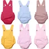 Bebek Yaz Romper Giyim Yenidoğan Toddle Çocuklar Katı Kızlar Erkek Pamuk Bodysuits Tulum Tek Adet Askı Giysi Kıyafetleri BB064