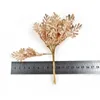 Silverguldblad Konstgjorda växter Bukett för julbröllopsdekoration DIY Scrapbook Handgjorda hantverk Fake Blommor Decor Y0630