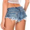 2022 Sexy Damskie Jeans Denim Spodenki Booty Clubwear Super Krótki Krótki Feminino Skinny Hole Low Waist Short Y220311