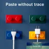 4pcs Storage Hooks Plastic Hangers Self Adhesive Free Punching Hooks for Kitchen Bathroom