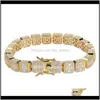 LINK BRACELETS JOENAS18K BRANCO BRANCO BLING SQUE