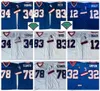 Vintage 1994 XXV Football Jes 35th Mens 12 Jim Kelly 34 Thurman Thomas 78 Bruce Smith 83 Andre Reed Ed Shirts 32 OJ Simpson Blue