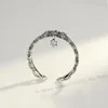 Кластерные кольца Czcity Vintage Solid Thai Silver Open для женщин
