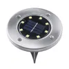 Solmore 8PCS LED Solar Ground Lawn Light Vattentät Auto På / Av Landskap Spik Garden Pathway Lampa för Yard Deck Patio - Cool White