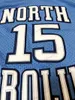 Envío desde EE. UU. Vince Carter #15 Jersey de baloncesto Carolina del Norte Tar Heels Jerseys Men's All Stured Blue Size S-3xl Top Cality
