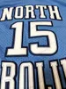 米国からの発送 Vince Carter #15 バスケットボール ジャージ ノースカロライナ TAR HEELS ジャージ メンズ オール ステッチ ブルー サイズ S-3XL 最高品質