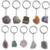 Natural Energy Crystal Steen Verzilverd Sleutelhanger Sleutelhangers voor Dames Mannen Fashion Party Club Auto Bag Decor Jewelry