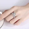 OEVAS Real 2 Carats Bridal Rings set Top Quality 100% 925 Sterling Silver Fidanzamento Wedding Party Fine Jewelry Regali 211217