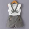 Bear Leader Children Clothing Sets Summer New Girls Suit Cute T-shirt with Cartoon Pattern Pant with Belt 2PCS Girl Costumes