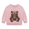 Automne Baby Girls Pulls Pullor Pullover Kids Kids Long Manche à manches longues Sweater Enfants Ten-bas Collier Sweat-shirt Girl Going au chaud S 55