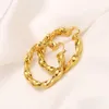 18k Gold GF Twisted Oorringen Dames 40MM Big Chunky Thick Heavy!