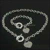 Pingente colares pingentes jóias vender aniversário presente de Natal 925 Sier colar de amor + pulseira conjunto de casamento Declaração de casamento bangle sets 2