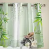 Curtain & Drapes Bamboo Swan Pillar Water Surface Stone Window Curtains For Living Room Bedroom Home Decor Kitchen Christmas