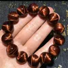 Braccialetto di perline rotonde con pietre preziose tigre rossa brasiliana al 100% naturale 14mm per donna uomo forte goccia di cristallo occhio di gatto AAAAA