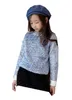 High quality Kids Girls Sweater Winter Baby Boy Knitting pullover woollen sweaters Children Light blue thicken Clothes skirt4074721
