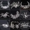 Fermagli per capelli Barrette Design Colore argento Gioielli di perle Fatti a mano Cristallo Tiara da sposa Pettini Copricapo Accessori da sposa